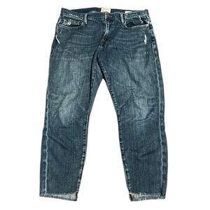 FRAME Le Garcon Cropped Jeans Stretch Women’s Size 30 Straight Leg Distressed